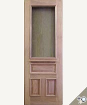 36 inches x 80 inches Exterior Pre-Hung Solid African Mahogany Entrance Door With Adjustable Mahogany Threshold.
