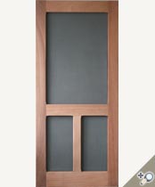 36 inches x 80 inches Solid African Mahogany Islander Screen & Storm Door Package.