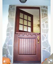 36 inches x 80 inches Exterior Pre-Hung Solid African Mahogany Dutch Door With Adjustable Mahogany Threshold.