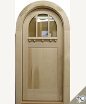2 1/4 inch thick entrance unit in Solid Maple with clear insulated glass and 5 inch wide casing.