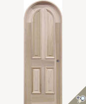 D102RT interior door in 100% solid Poplar. Shown with applied moldings and raised panels.