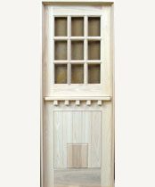 Custom DD200 with a Pet Door in Solid Ash shown with V-Grooved flat panel