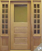 G133 Entrance Unit in Solid Spanish cedar with Custom Sidelights