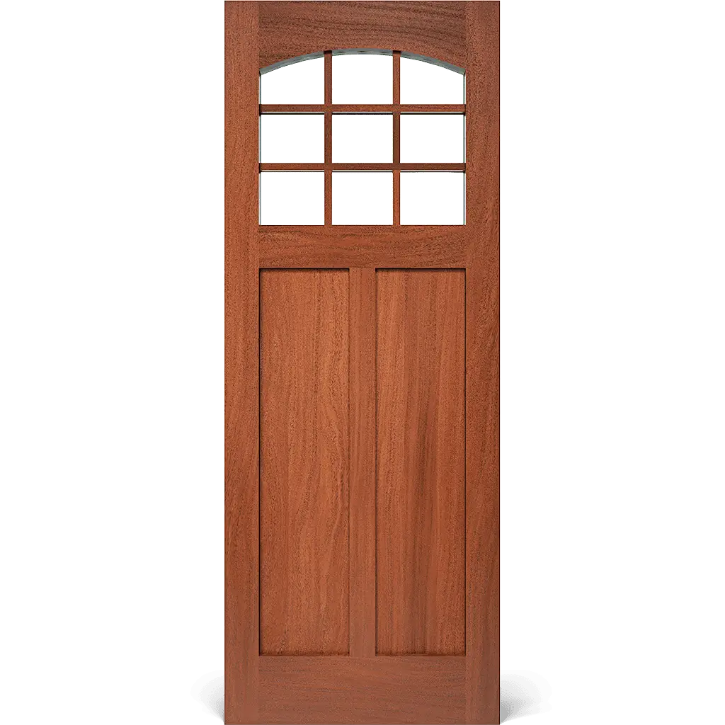 Hebbard Craftsman Interior Door with Arched Glass