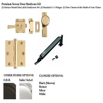 Premium Screen Door Hardware Kit