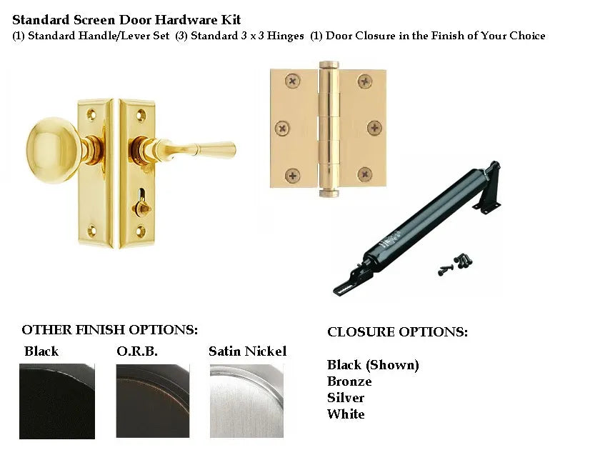 Standard Screen Door Hardware Kit
