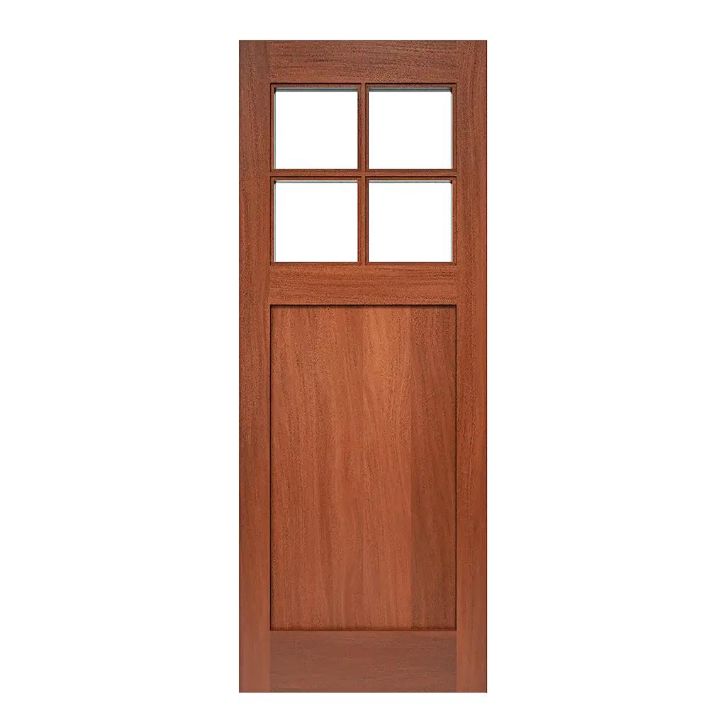 Terra Cotta Craftsman Interior Door with Glass