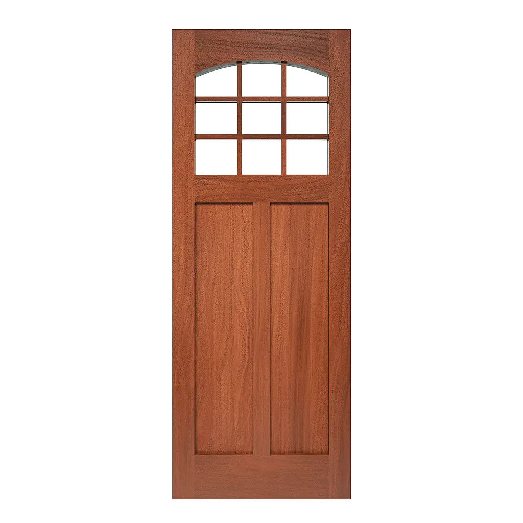 Hebbard Craftsman Interior Door with Arched Glass