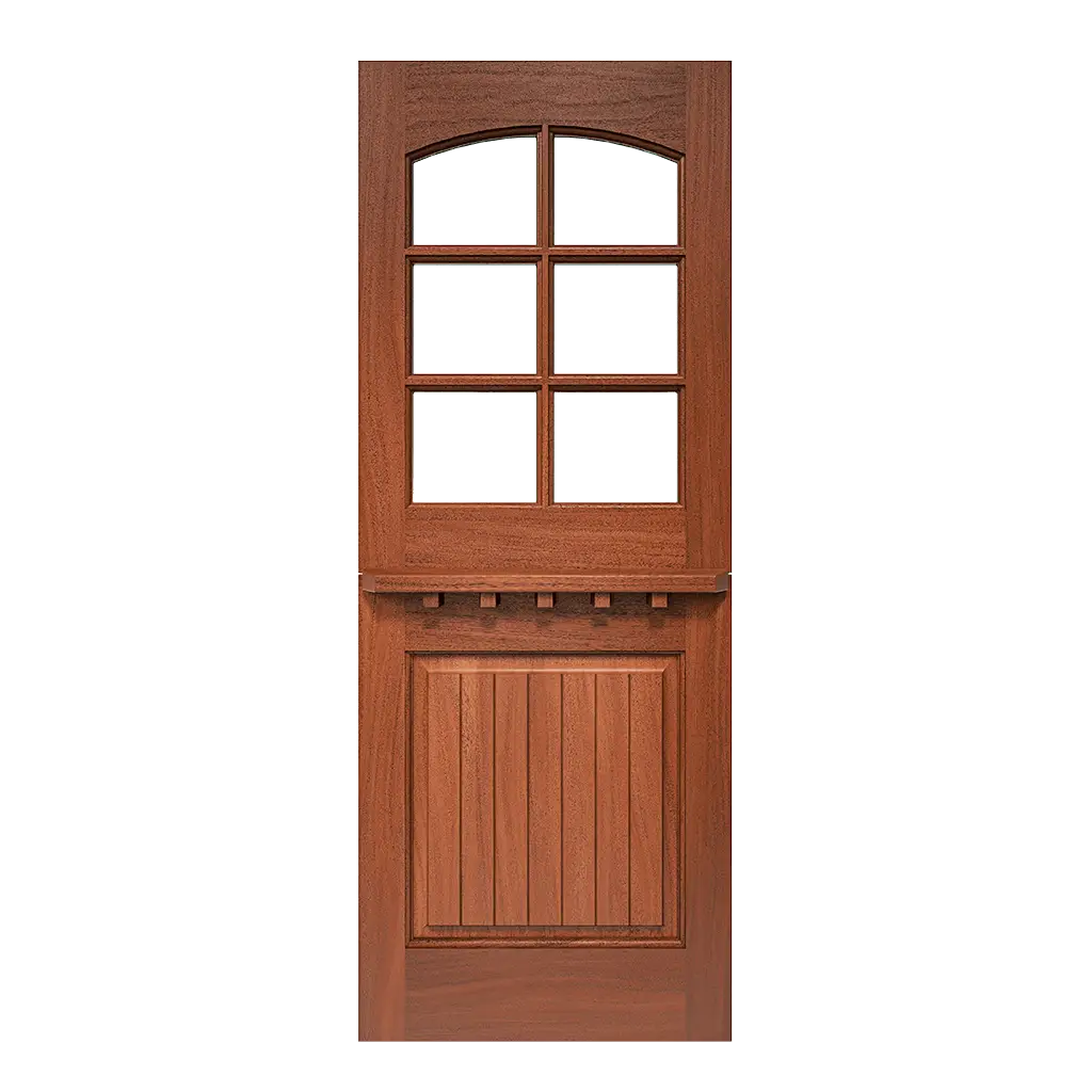 Raritan Dutch Exterior Door with Arched Glass