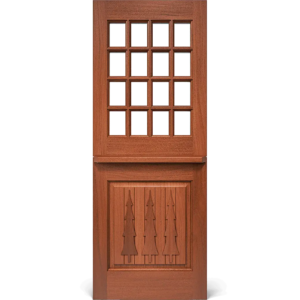 Pine Knot Dutch Rustic Interior Door with Glass