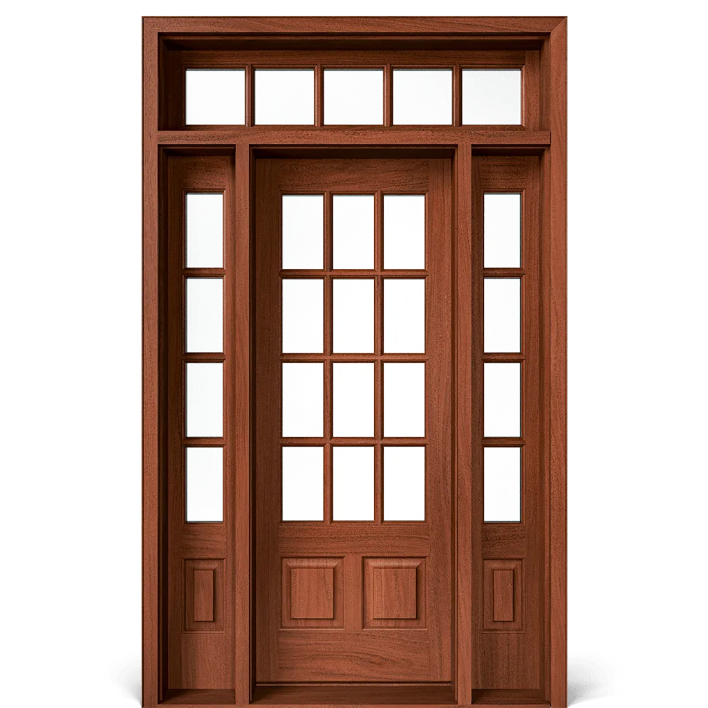 Gamble Exterior Door with Kentwell Transom and Belvoir Sidelights