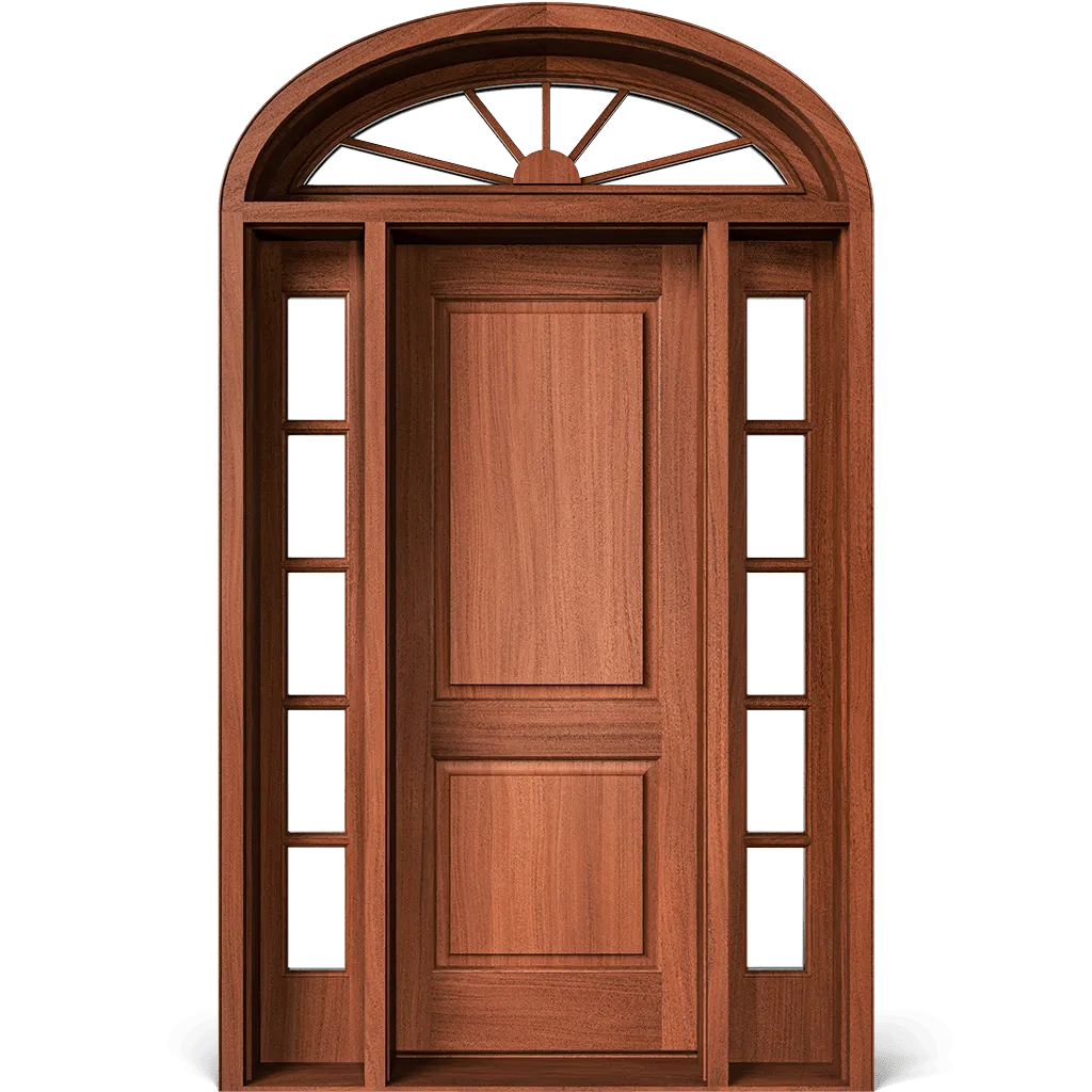 Willowmere Exterior Door with Brickendon Transom and Ballantine Sidelights