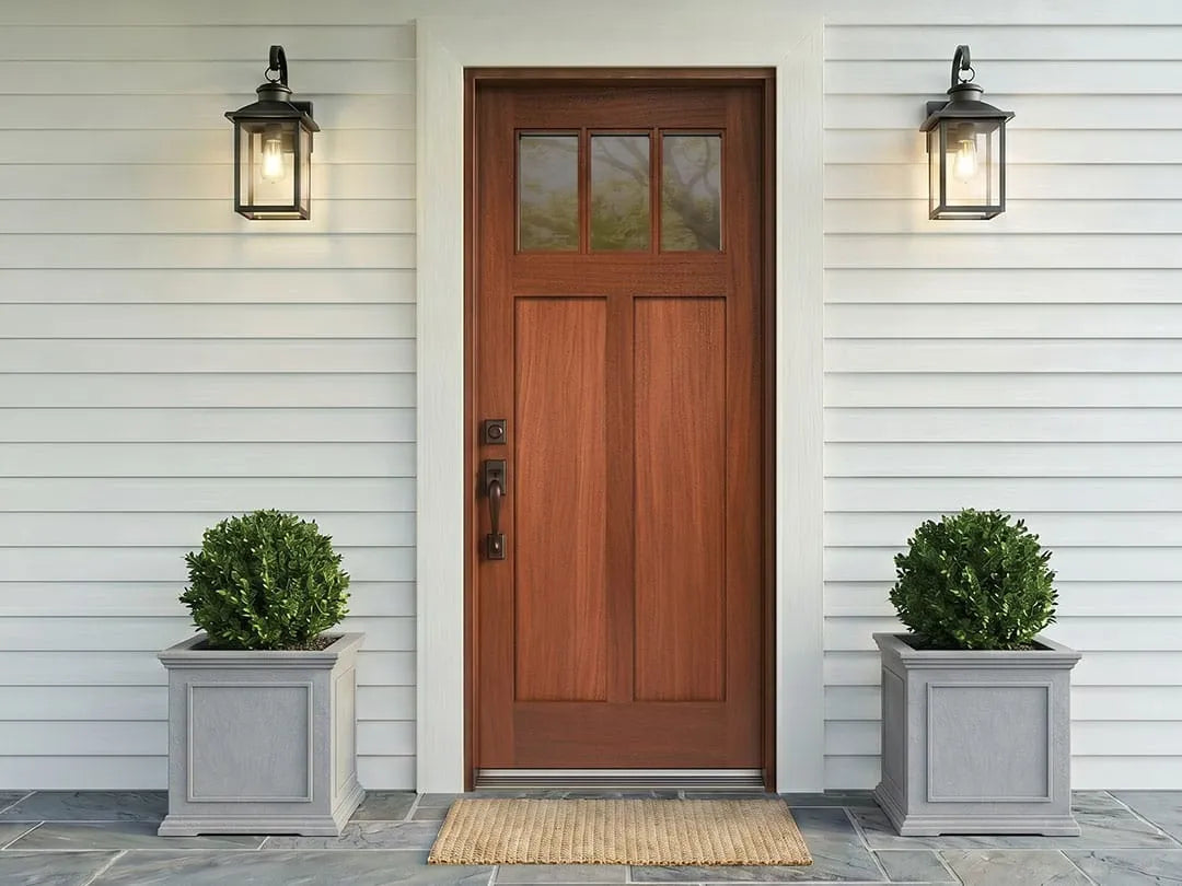 Craftsman front doors with Arts and Crafts proportions