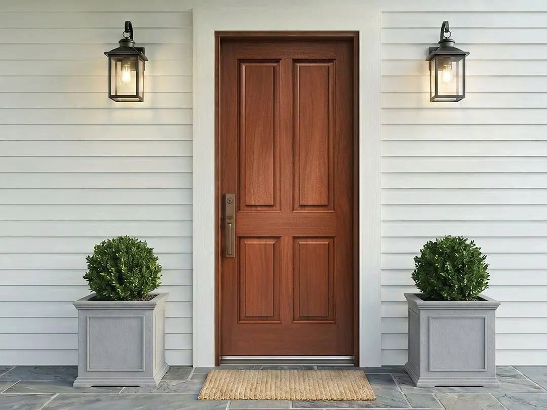 Panel layouts for solid wood front doors