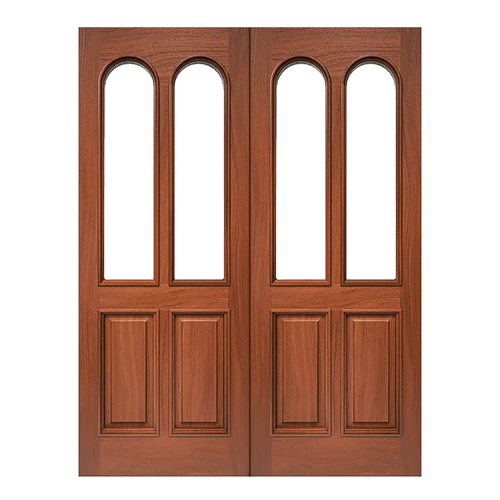Bartram Double Interior Door with Arched Glass