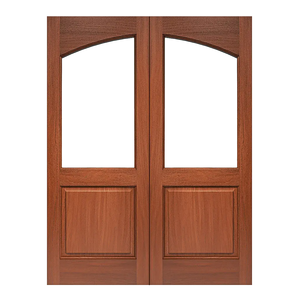 Gilliland Double Exterior Door with Arched Glass