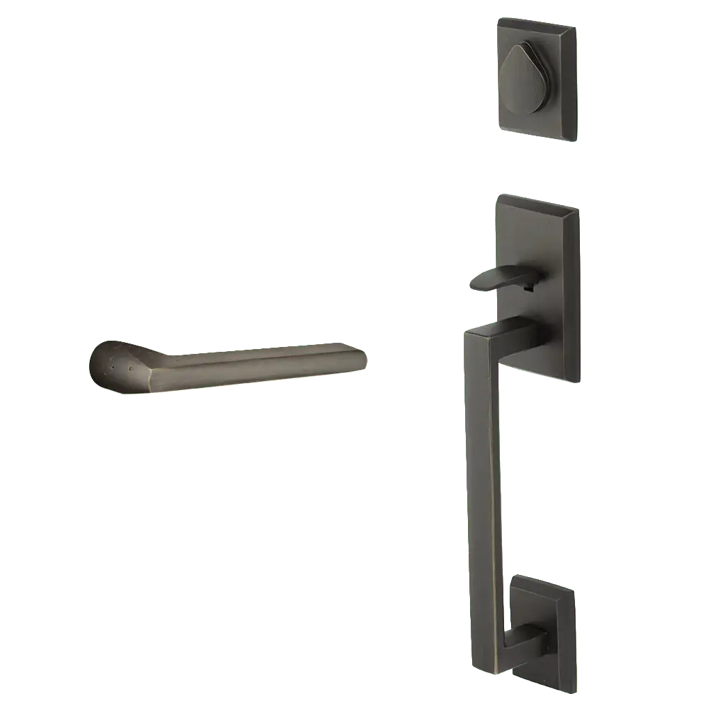 Rustic Modern Rectangular Sectional Tubular Entry Set with Lariat Lever