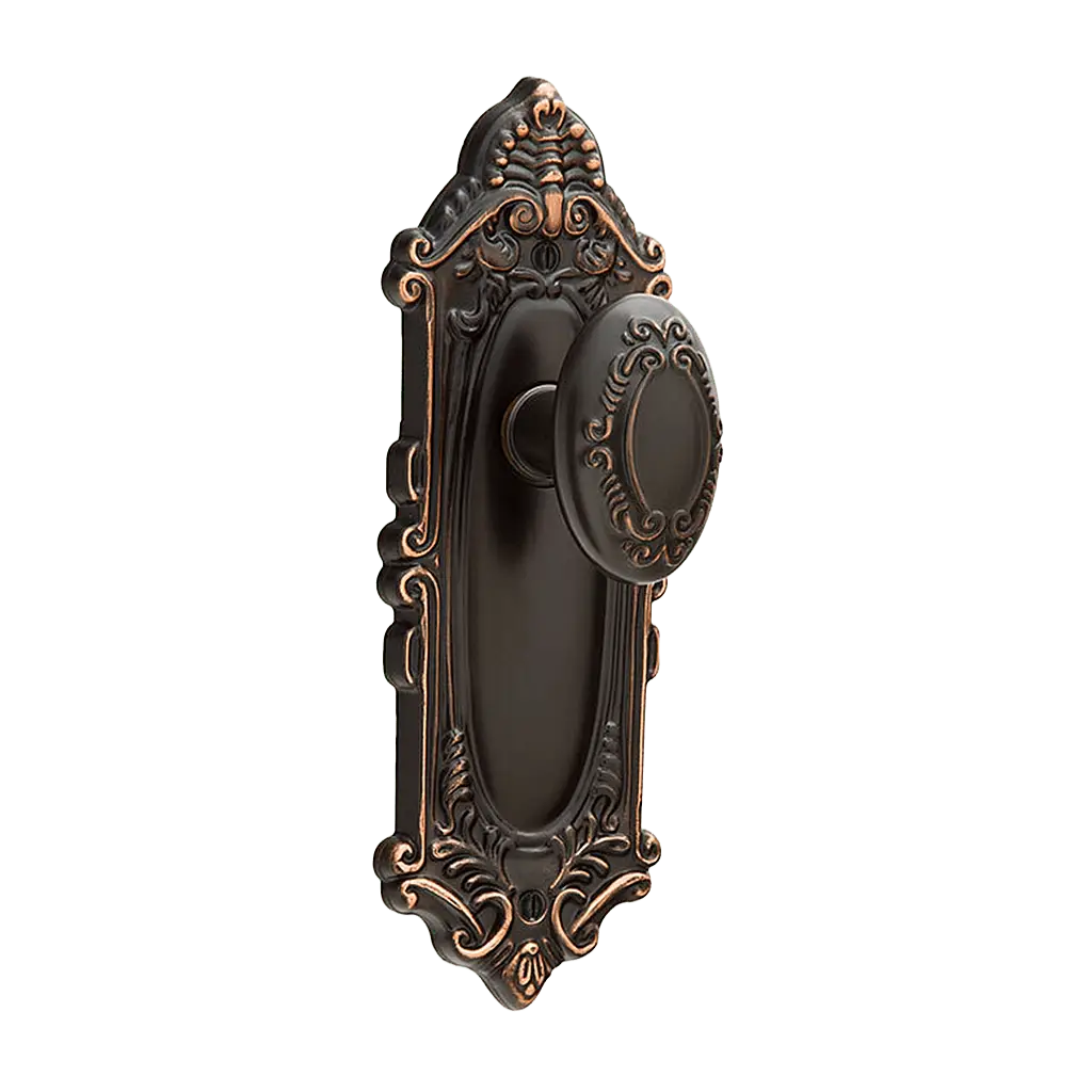 Victoria Non-keyed 7-3/4 Inch Overall Sideplate Lock with Victoria Knob