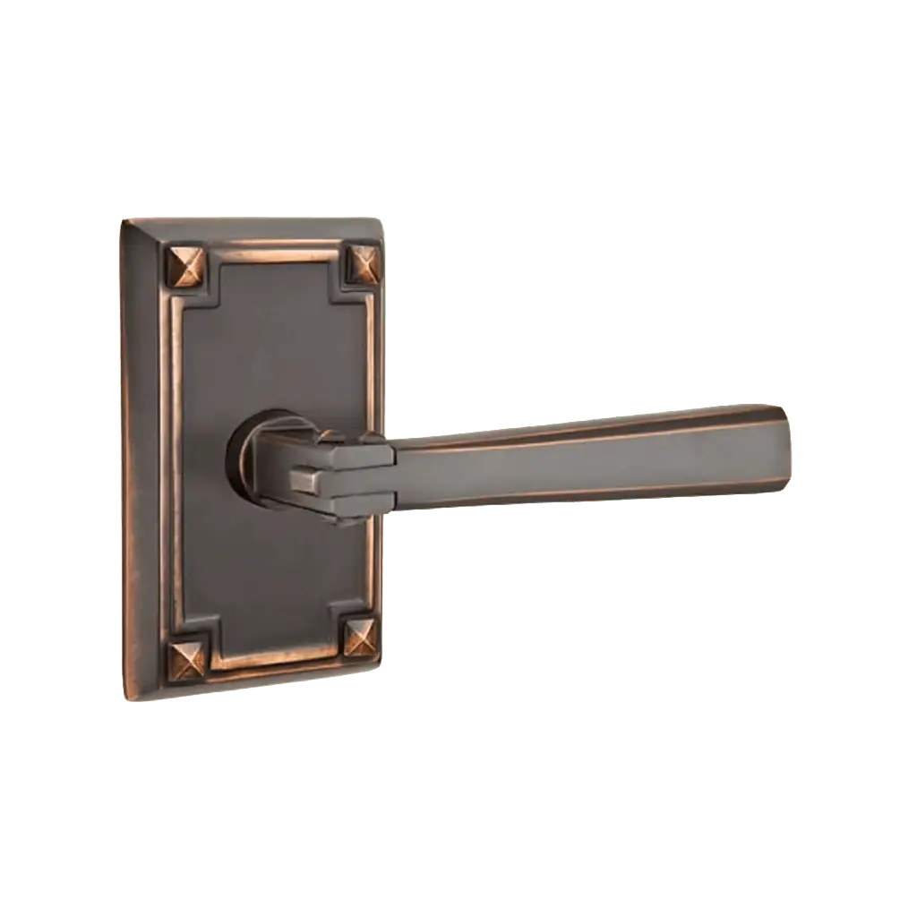 Arts & Crafts Lever with Arts and Crafts Rectangle Rosette