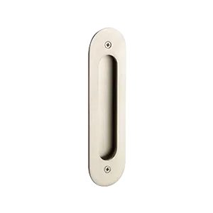 Narrow Oval Flush Pull with Surface Screws
