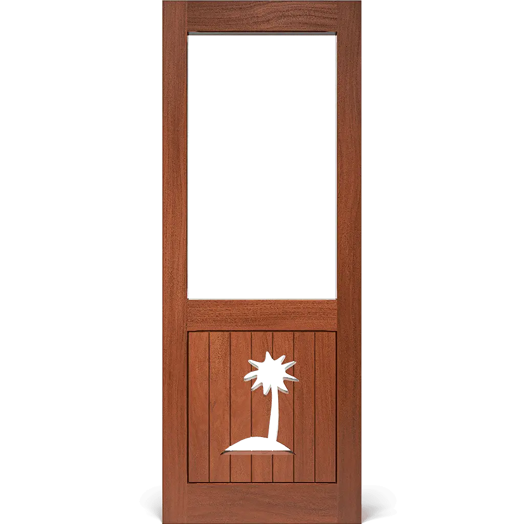 Palm Tree Rustic Screen & Storm Door