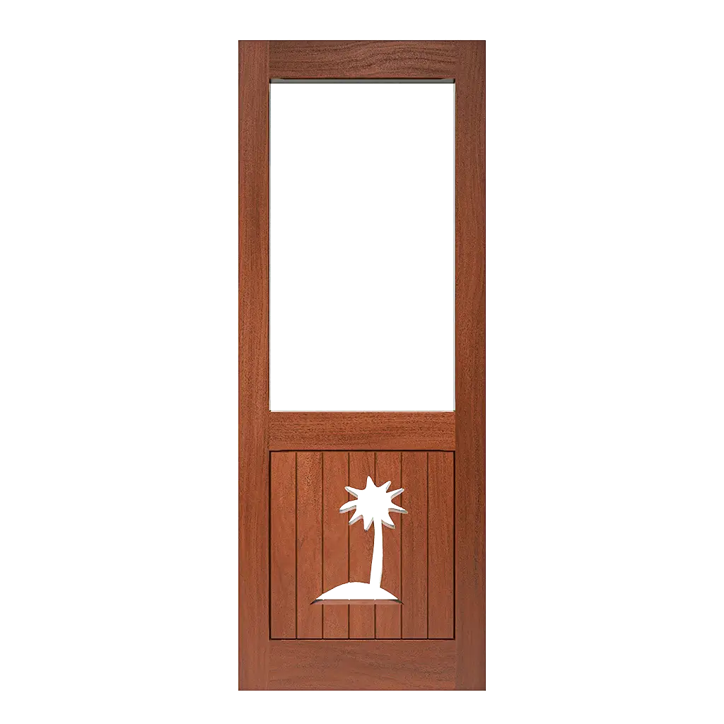Palm Tree Rustic Screen & Storm Door