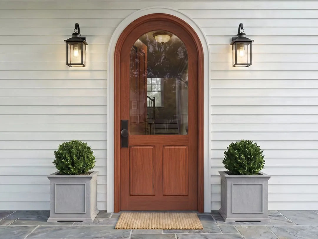 Arched screen doors shaped to the opening