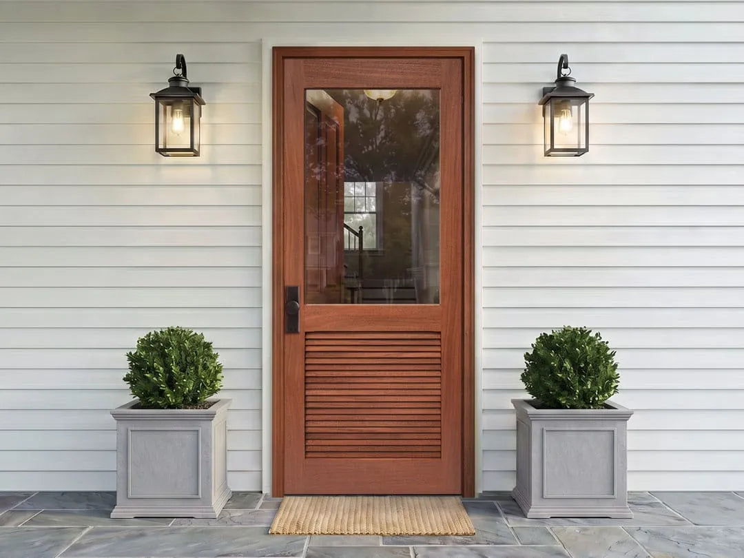 Louvered screen doors for airflow and privacy