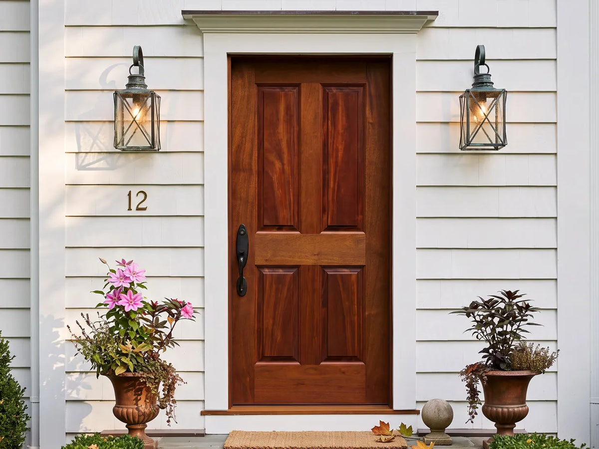 African mahogany solid wood entry door