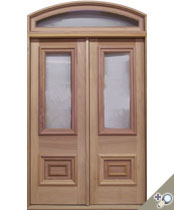 DB110 Arch Top Glass Panel Double Door